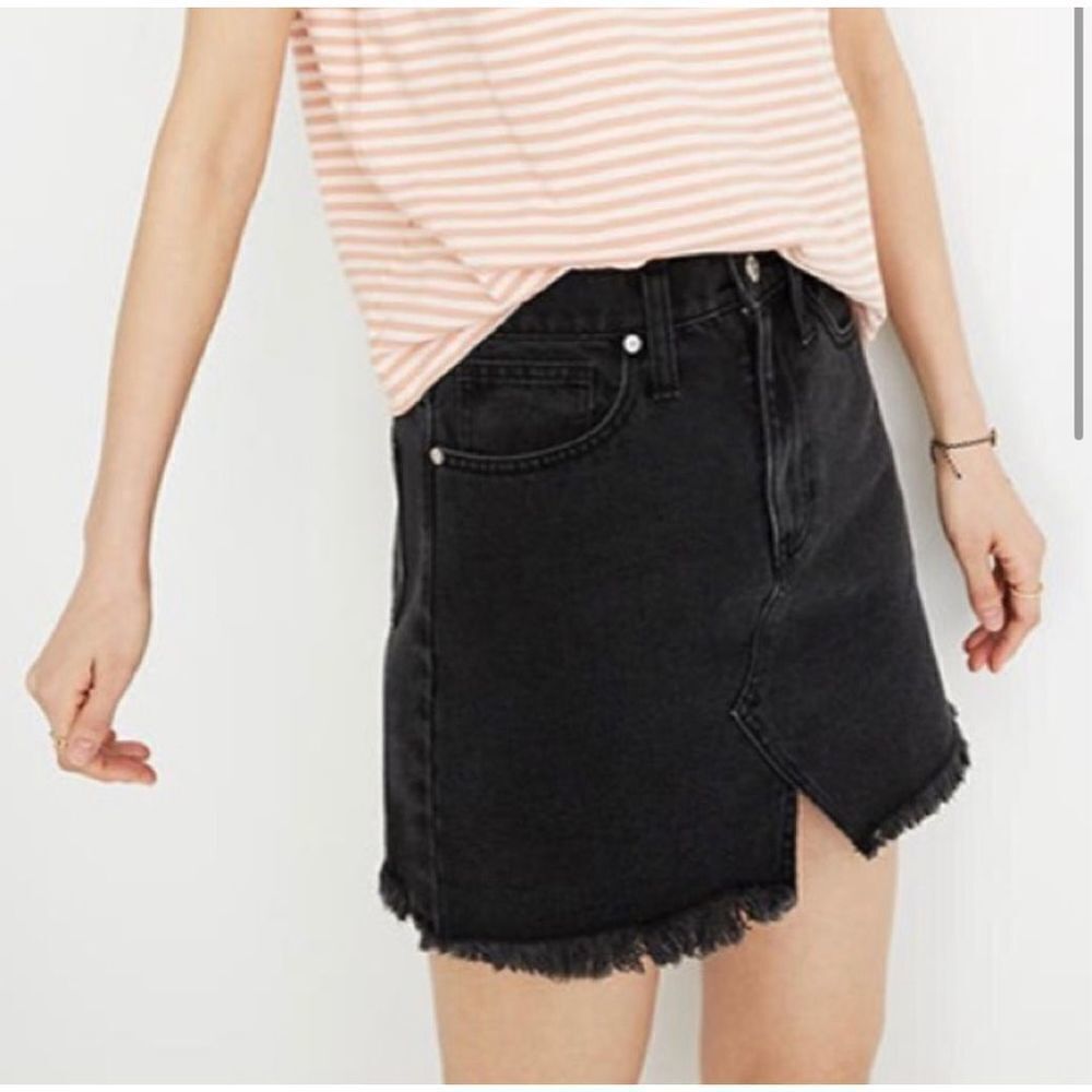 Madewell Rigid Denim A Line Mini Skirt Size 10/30 Black